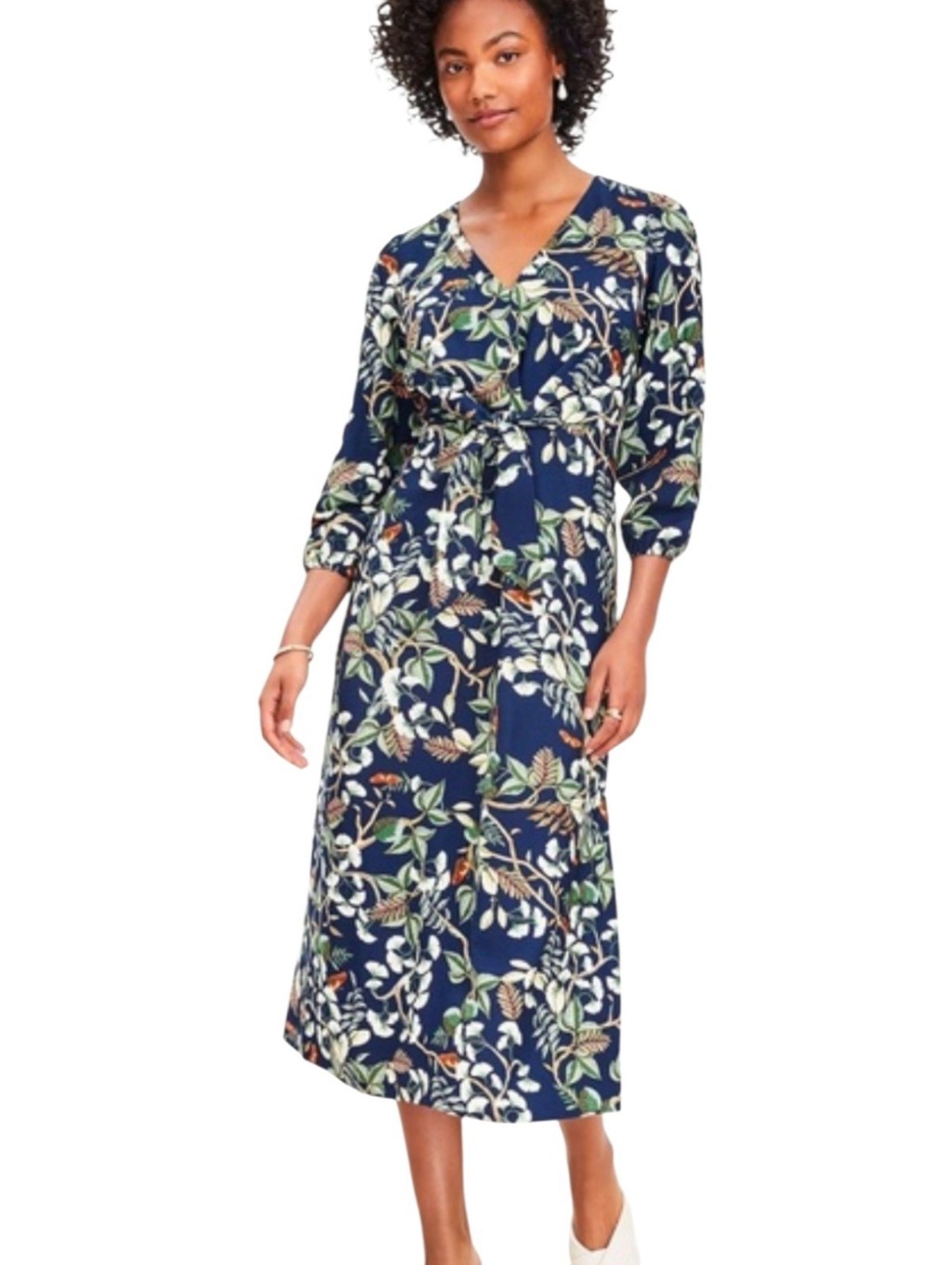 Loft Aline Blue Floral Tie Front Maxi Dress Size 8
